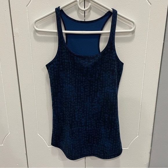 Lululemon Limited Edition Blue Flower Print Tank Top - Picture 1 of 6